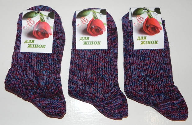 Шкарпетки жіночі меланж напіввовна ТМ Прилуки, фото 2