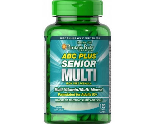 Вітаміни та мінерали для чоловіків 50+ Puritan's Pride ABC Plus Senior Multi 120 таб, фото 3