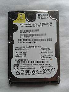 Винчестер для ноутбука 120GB Western Digital SATA 2,5" бу - фото 1 - id-p46561724