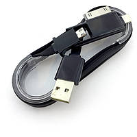 Дата кабель FLAT ROLL 3in1 micro USB/iPhone 4/5 Black
