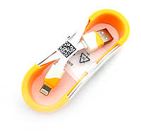 Дата кабель FLAT ROLL iPhone 5 White/Orange