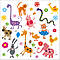 Наклейка розмальовка багаторазова в дитячу кімнату "Тварини", фото 2