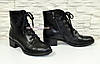 Черевики чорні жіночі шкіряні на підборах, фото 2