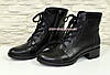 Черевики чорні жіночі шкіряні на підборах, фото 4