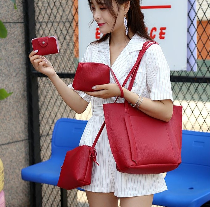 Жіночий набір сумок різного дизайну, червоний Розпродаж