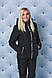 Жіночий зимовий комплект куртка + штани чорний, фото 2