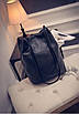 Велика, повсякденна сумка-мішок чорного кольору, фото 3