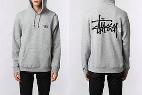 Худі stussy | стильна сіра толстовка