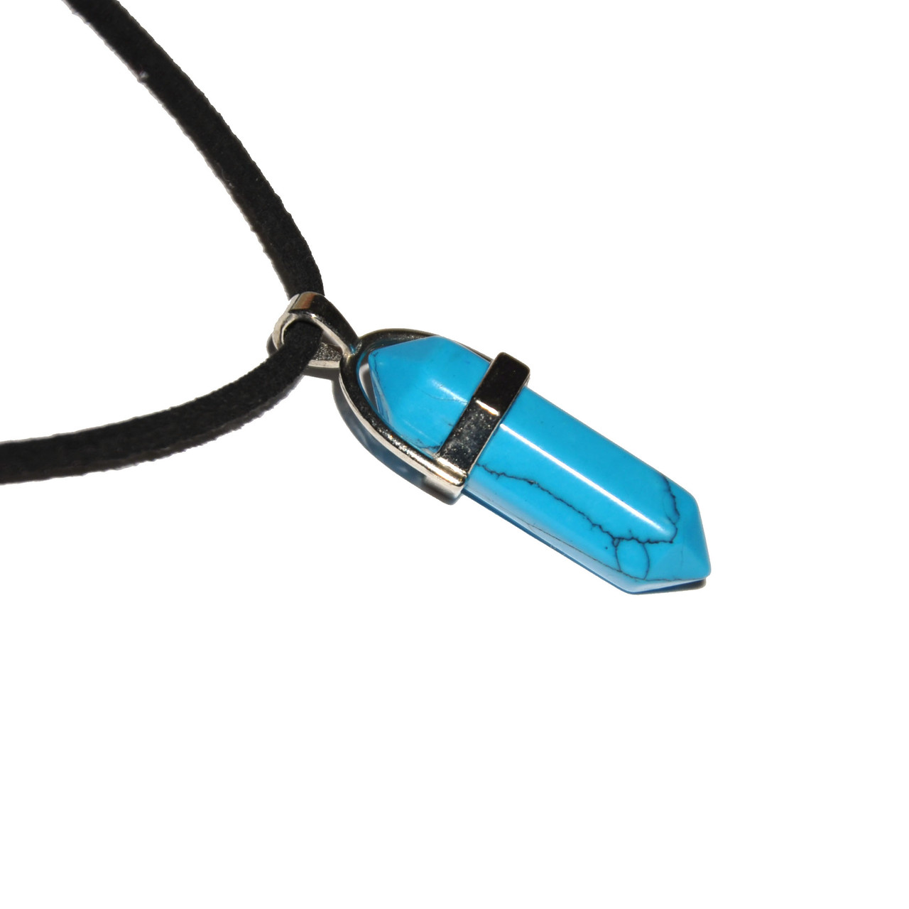 Кулон "Кристал" на шкіряному шнурку Бірюза, фото 1