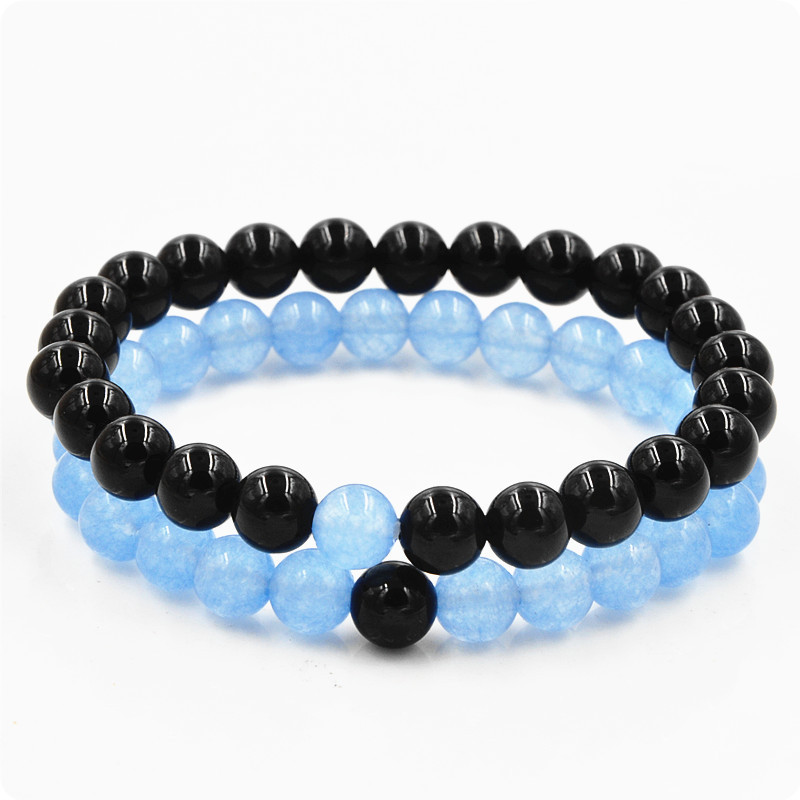Парні браслети Агат і Блакитний кварц, фото 1
