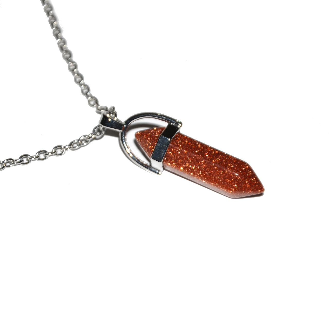 Кулон "Кристал" на ланцюжку золотий Авантюрин, фото 1