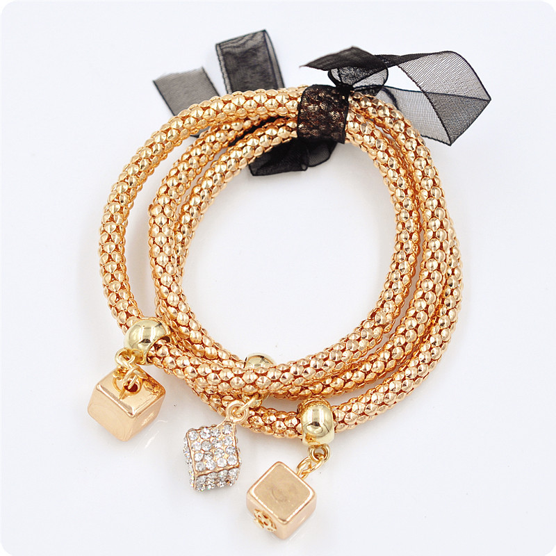 Потрійний браслет Кубики, фото 1