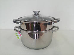 Пароварка з неіржавкої сталі Kamille 2-рівнева