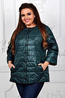 Куртка жіноча артикул 203 зелений / темно-зелений пляшковий