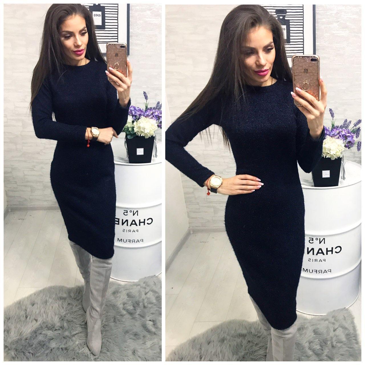 Сукня 800/2 ангора софт люрекс синій, фото 1