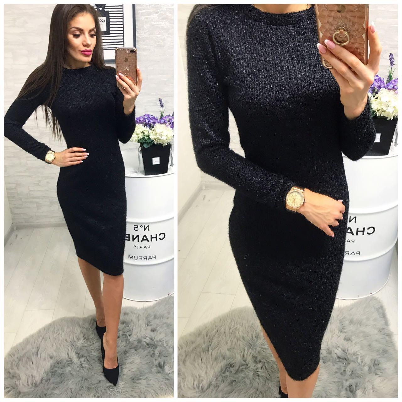 Плаття 800/2 ангора софт люрекс чорний