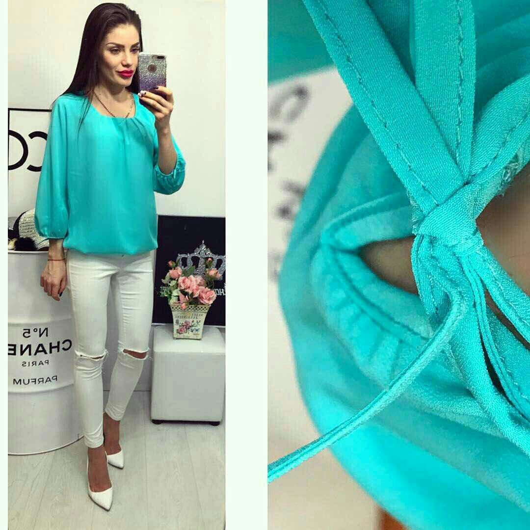 Блузка арт 776 бірюза