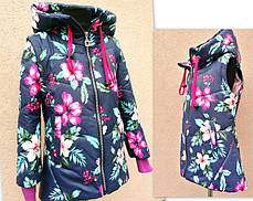 Куртка-жилетка весна осінь з капюшоном для дівчинки ріст 140-145, фото 3