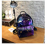 Рюкзак жіночий c паєтками (синій), фото 2