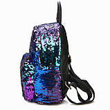Рюкзак жіночий c паєтками (синій), фото 4