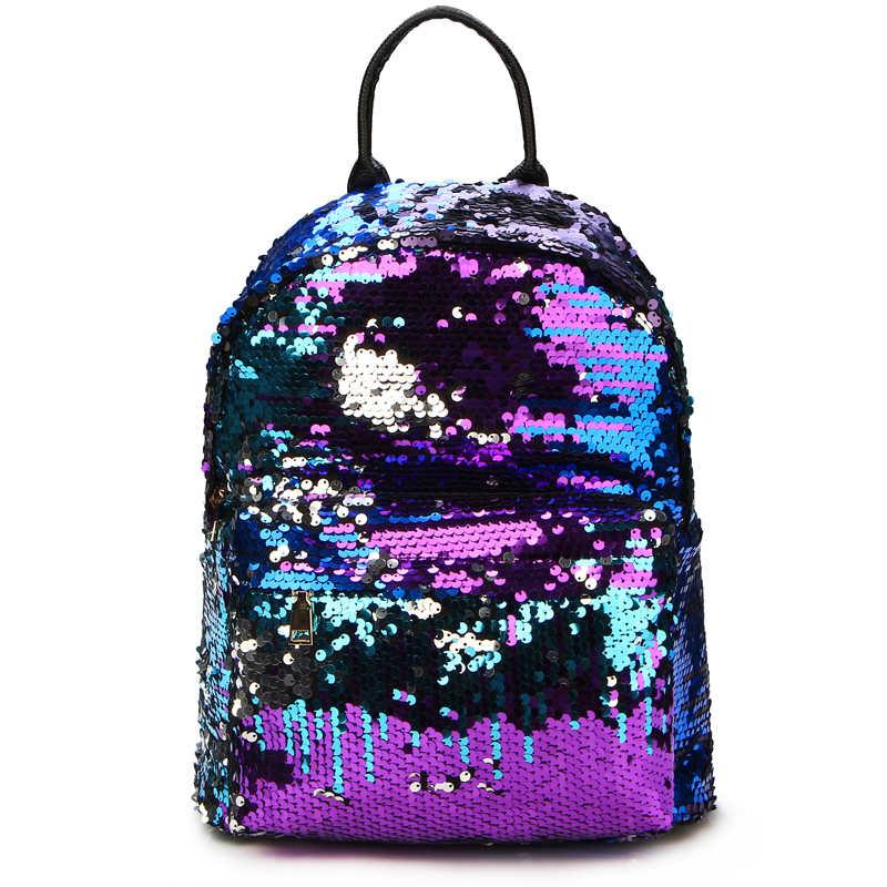 Рюкзак жіночий c паєтками (синій), фото 1