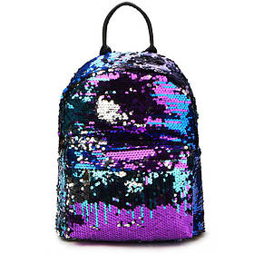 Рюкзак жіночий c паєтками (синій)