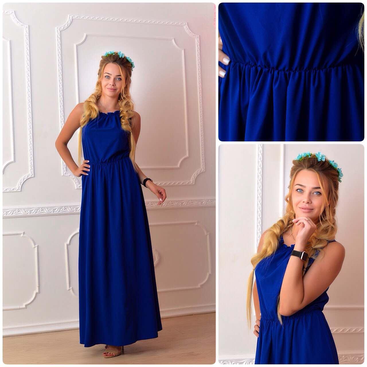 Плаття довге, М-1, колір електрик