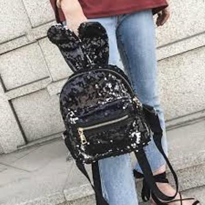 Міський рюкзак із вушками та паєтками Хамелеон