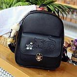 Рюкзак жіночий Кіт з мишками 4 в 1 (сірий), фото 4