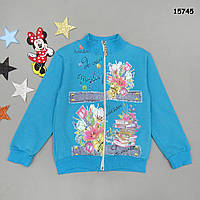Утеплена кофта "Квіти" для дівчинки.  116 см