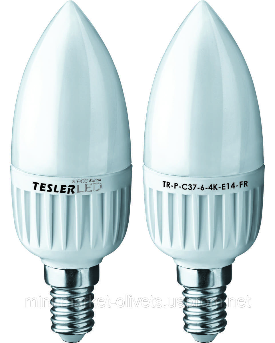 Світлодіодна енергоощадна лампа "Tesler" свічка E14, 6W