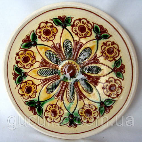 Тарілка діаметр 19 см "Косівська кераміка" ручний розпис, фото 1