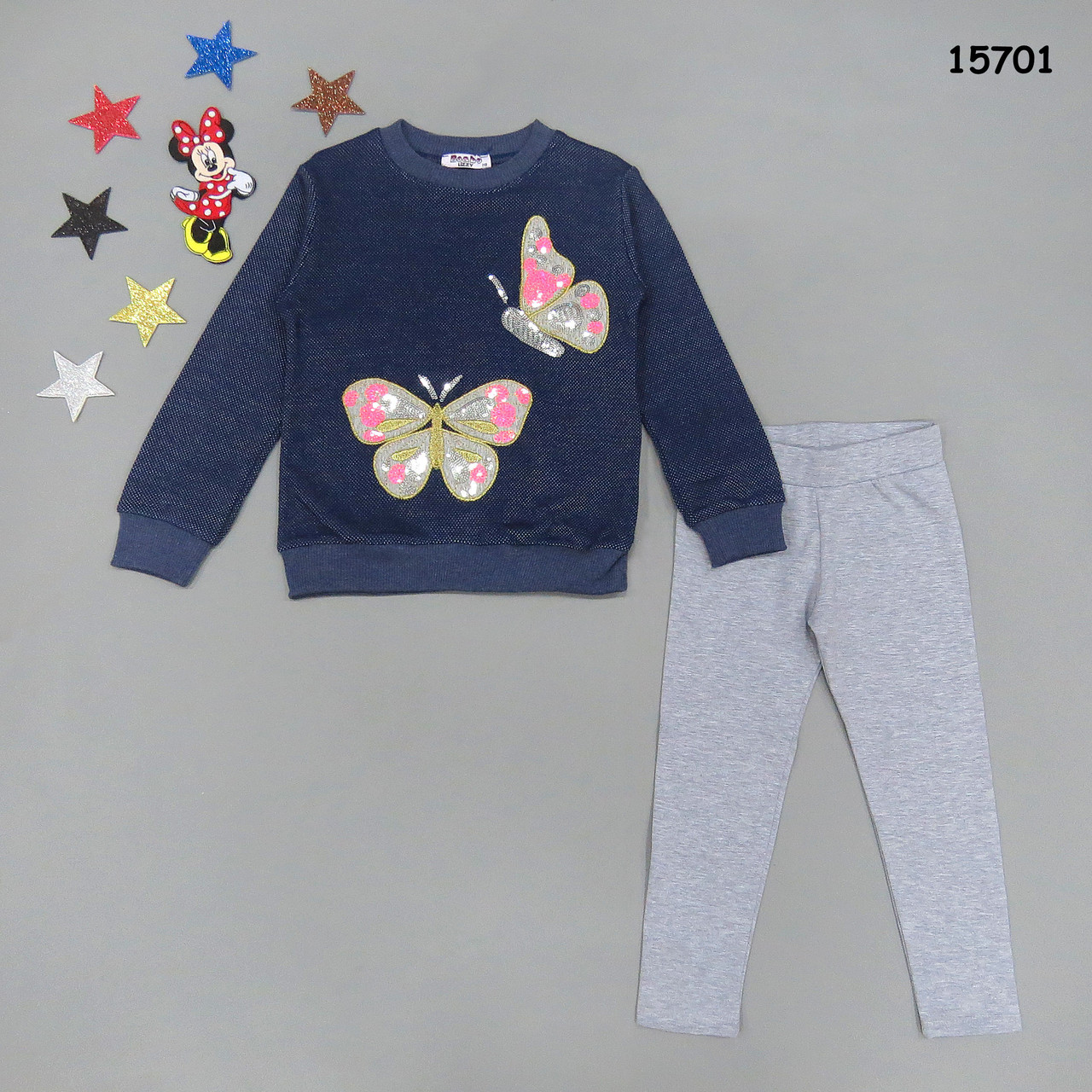 Утепленный костюм "Бабочки" для девочки. 116, 122, 128 см - фото 1 - id-p633499556