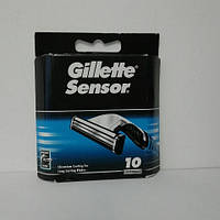 Кассеты для бритья мужские Gillette Sensor 10 шт. (Жиллет Сенсор Оригинал Европа)