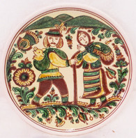 Тарілка діаметр 25 см "Косівська кераміка" ручний розпис, фото 1