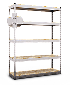 310х160х60 Стелаж 5 полиць ДСП 300 кг на полицю поличний оцинкований металевий на склад