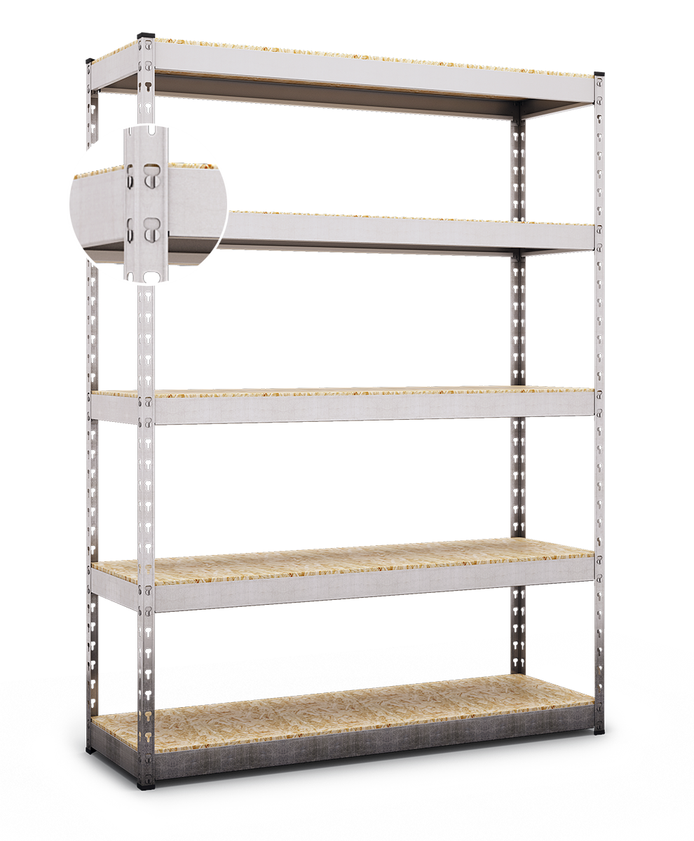 240х160х70 Стеллаж 5 полок ДСП 300 кг на полку полочный оцинкованный ...