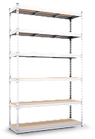 240х180х50 Стелаж 5 полиць ДСП 300 кг на полицю поличний оцинкований металевий на склад, фото 4