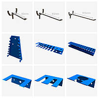 Комплект з 2-х Панелей інструментів (58х120см) перфорована з кріпленнями перфорована з гачками для СТО гараж, фото 4