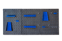 Комплект з 5-х Панелей інструментів (58х120см) перфорована з кріпленнями перфорована з гачками для СТО гараж, фото 6