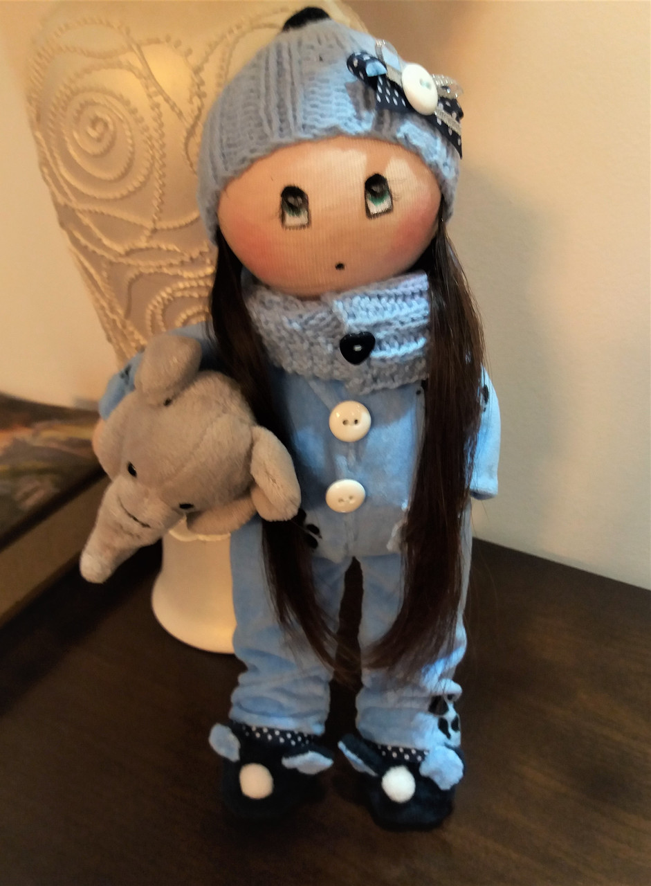 Авторська робота лялечка в блакитному, фото 1