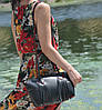 Жіноча шкіряна сумка Bordo чорна з червоним, фото 5