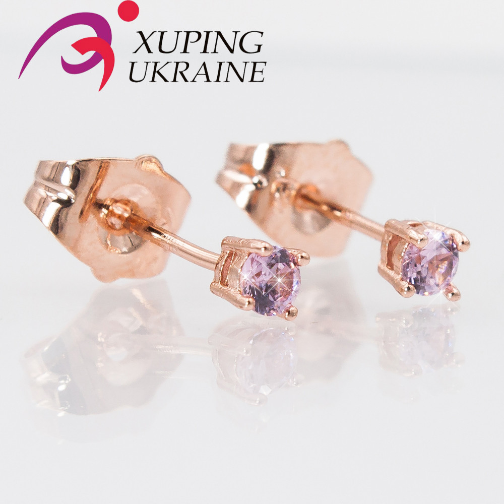Сережки-гвоздики Xuping "Камінь 0,3 см в 4х власників" 524199(4)