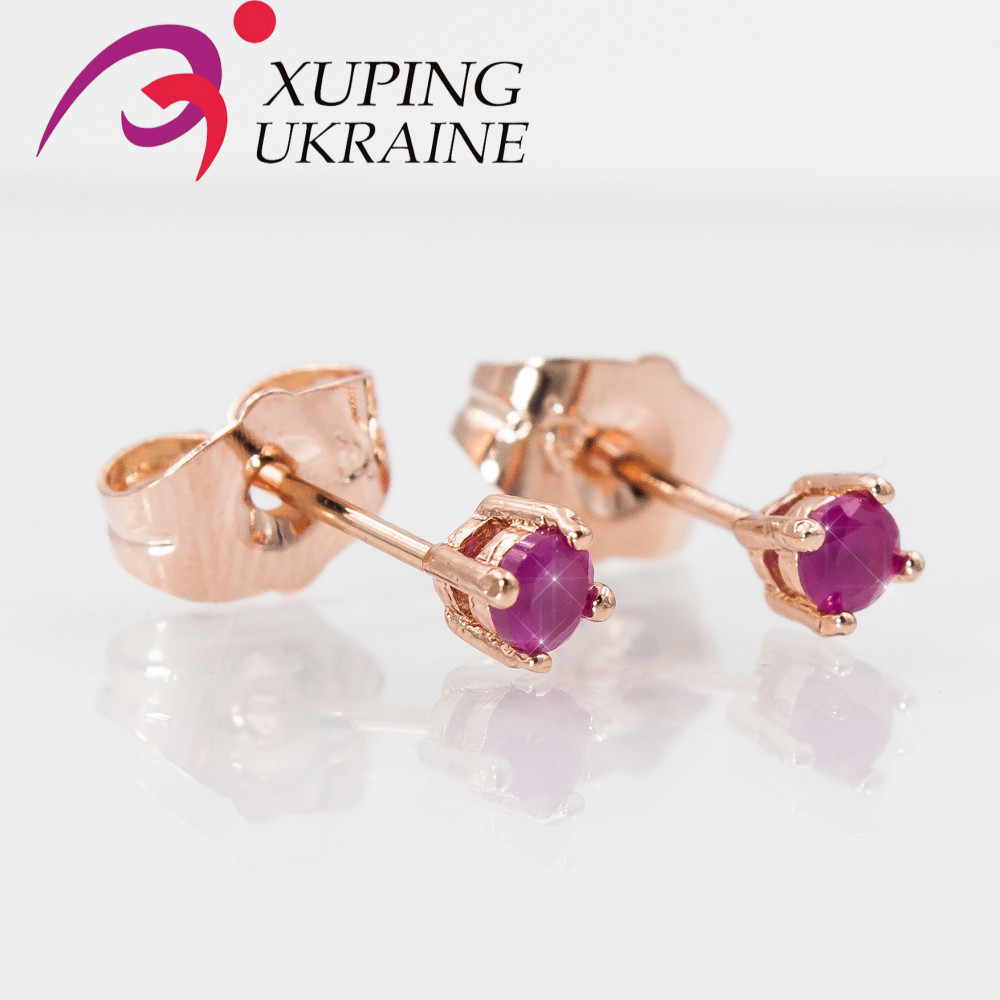 Сережки-гвоздики Xuping "Камінь 0,3 см в 4х власників" 524199(6)