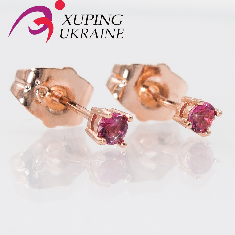Сережки-гвоздики Xuping "Камінь 0,3 см в 4х власників" 524199(10)
