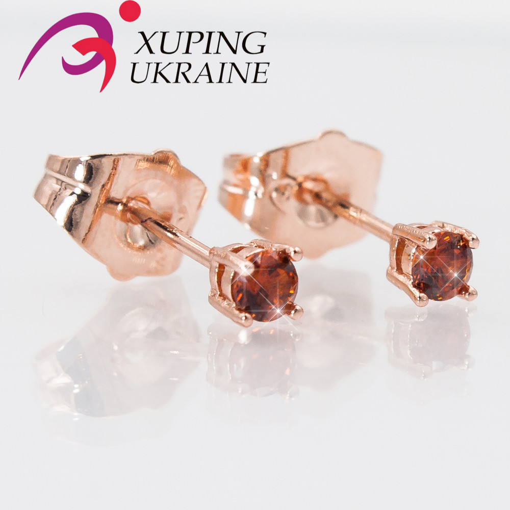 Сережки-гвоздики Xuping "Камінь 0,3 см в 4х власників" 524199(12)