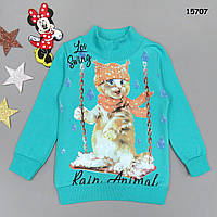 Утеплена кофта "Кошеня" для дівчинки. 98, 104 см
