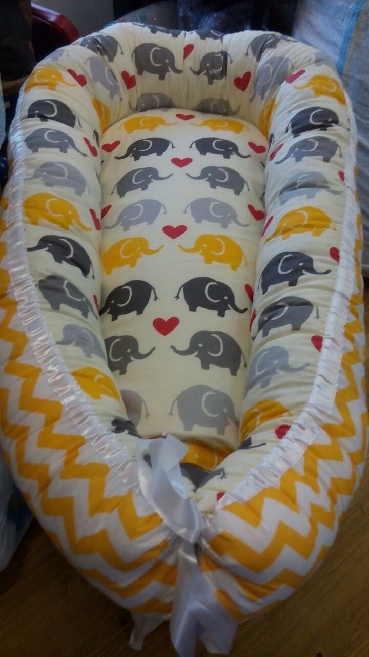 Кокон люлька гніздечко позиціонер Cocoonbaby для новонародженого довжина 90х50 см 3969 Жовтий