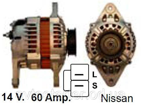 Генератор б/у після ремонту NISSAN Sunny, Pulsar, Sentra 1.0/1.3/1.4/1.5/1.6