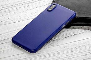 Матовий силіконовий чохол-накладка для iPhone X Синій